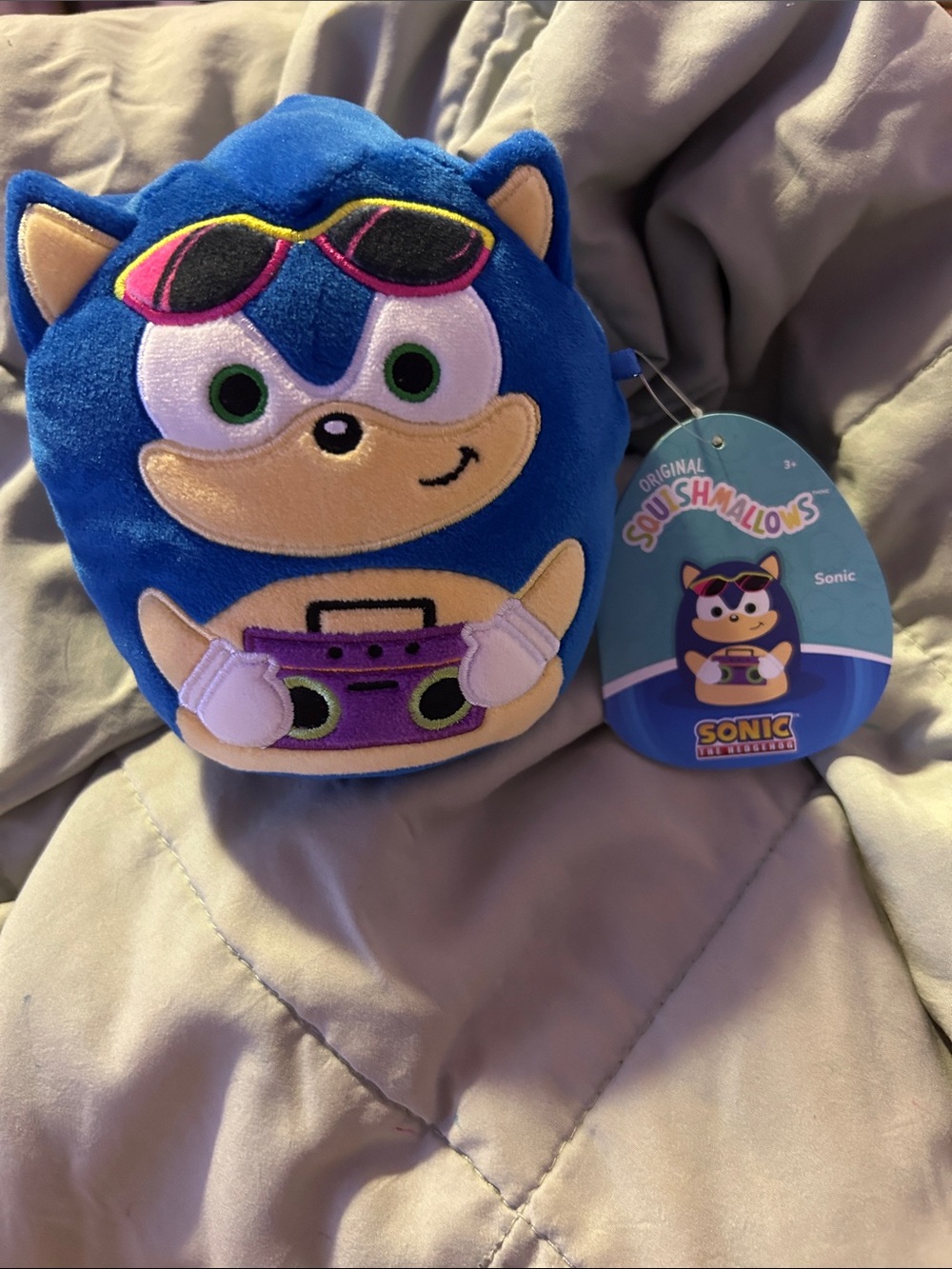 Squishmallows Sonic Plush - Blue with Purple and Green Accents